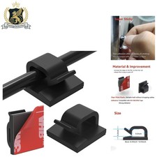 40-Pack Multi-Surface Adhesive Cable Clips - Effortless Organization at Home picture