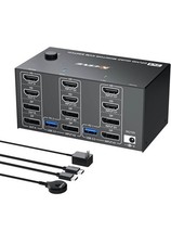 KCEVE 2x4 Quad Monitor KVM Switch 8K 4K@144Hz USB 3.0 DP HDMI picture