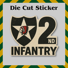 2nd Infantry Division Sticker, Vintage Style Waterproof Vinyl Decal, Indianhead picture