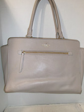 KATE SPADE LIGHT GRAY LEATHER TOTE BUSINESS BAG picture