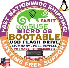OpenSUSE MICRO LINUX OS Bootable USB Live Boot, Installer 64-Bit | Mac/PC picture