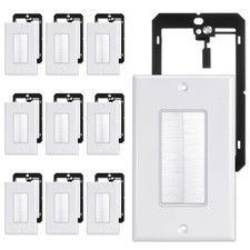 10 Pack Brush Wall Plate with Low Voltage Mounting Bracket, Cable Pass Throug... picture