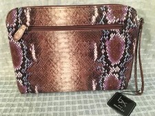 BUXTON iPad Wristlet Tablet Bag Carry Case NWT Purple Faux Snakeskin Design NEW picture