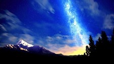 Landscape universe sky dark mountains blue milky way Custom Gaming Mat Desk picture