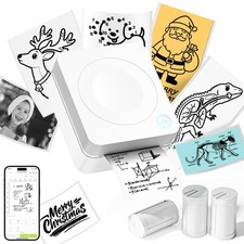 TYPONOS Mini Sticker Printer, PM230 Print Pod with 3 Rolls PM230, White picture