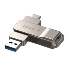 Lexar D40E 128GB Dual USB 3.2 Gen 1 TypeC Jump Drive, Champagne Silver picture