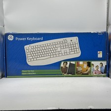 Vintage GE HO97764 PS2 Power Keyboard Windows XP Era W/ Num Pad White NEW NOS picture