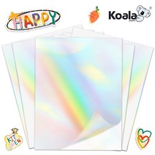 Koala Clear Rainbow Holographic Sticker Paper for Inkjet +Laser Printers 8.5x11 picture