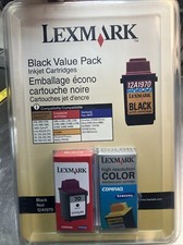 Lexmark 70 Black 12A1970 Inkjet Cartridges 2002 New Sealed 2 Pack Sealed picture