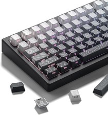 White/Grey Topographic keycap Sets Line Backlit Gradient keycaps Shine Throug picture
