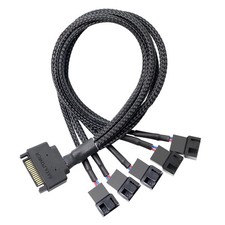 SATA Cooler Fan Adapter Cable，15 Pin SATA to 5 x 3/4 pin Fan Splitter Cable,1... picture