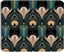 Art Deco Floral Mouse Pad, 1920S Maximalist Gothic Bats and Flowers Mouse Pads f picture