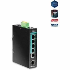 Trendnet TIPG541 5-Port Industrial Gigabit PoE+ DIN-Rail Switch picture