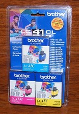 Genuine Brother (LC 41 CL) Cyan, Yellow, & Magenta Ink Cartridges *Sealed* READ  picture