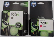 HP 920XL Ink Cartridge Lot Black & Magenta – Genuine OEM – Sealed – Expired picture
