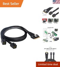 24Gbps High-Performance PCI-E Ultraport Slimline Cable SFF-8654 to Dual SFF-8643 picture