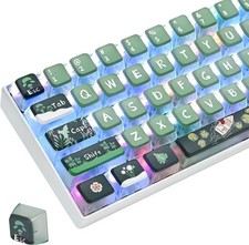iRoboosta Green Pudding Keycaps  PBT Translucent 118 Key ASA Profile Keycap S... picture