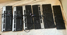 🔥 Lot of 6 Full Size Keyboards 4 HP KU-0316 Black/Silver  & 2 black HP Stndrd🔥 picture