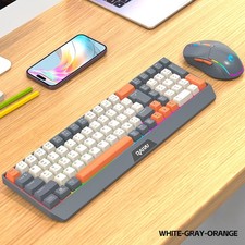 Wireless Keyboard and Mouse Combo Rechargeable, RGB Backlit, Bluetooth 2.4G picture