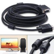 Full HD 1080P VGA Cable 15FT with Dual Ferrite Cores & Standard 15-Pin Male Wire picture