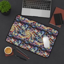 Galaxy Desk Mat, Outer Space Mouse Pad, Celestial Office Decor, Starry Night picture