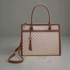 New Laptop Tote Bag Missnine Tan Brown Briefcase Shoulder Strap Adjusts Pockets  picture