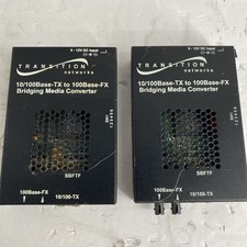 LOT Of 2 SSDTF1011-100 TRANSITION NETWORKS T1/E1 TP TO FIBER MEDIA CONVERTER picture