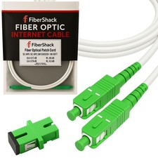 White SC/APC Fiber Optic Internet Cable 30ft  10M SCAPC Simplex Single Mode ... picture