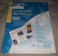 NEW SEALED GREAT WHITE TRI-FOLD MATTE BROCHURES ULTRA WHITE BOX 48 + CLOSURES picture