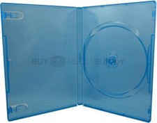 14mm Standard Clear Blue 1 Disc DVD Case Lot picture