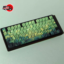 Jaycomia Cherry PBT Keycaps 131-Key Green Double Print Multi-Language Gaming picture