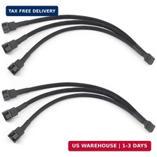 2-Way PC Fan Splitter, 12 Inch PWM Cable for 3/4 Pin Cooling Fans picture