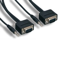 6 Feet Slim SVGA Video/3.5mm Stereo Audio Cable 32AWG HDTV PC Monitor Projector picture