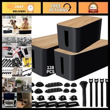 128PCS Cable Management Kit - 3 Pack Cord Hider Boxes, Wire Organizer for Home & picture