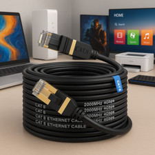 Cat 8 Ethernet Cable 100-350FT Outdoor LAN Network Heavy Duty 40Gbps RJ45 Cord picture