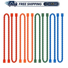 Durable 12-Inch Silicone Twist Ties - 8PCS Cable Organizers in Vibrant Colors picture
