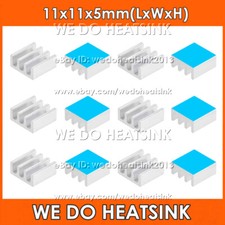 11x11x5mm Silver / Black Aluminum Heat Sink Radiator Cooler With Adhesive Tapes picture