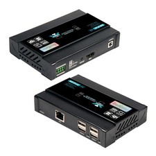 Basicolor 4K60Hz HDMI KVM USB Extender Over Cat6 196Ft Plug&Play 4xUSB2.0 picture