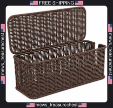 Rattan Cable Management Box for Power Strips and Electronics picture
