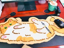 Huge Orange Kitty Cat Keyboard Mousepad Desk Office Cute Pet Office School picture