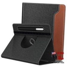 Universal Case for 9-11 Inch Tablet, 360 Degree Rotating A-Demin Black & Brown picture