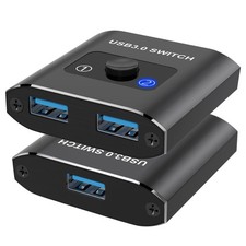 USB 3.0 Switch, Bi-Directional USB Switch 1 in 2 Out/ 2 in 1 Out, Aluminum US... picture