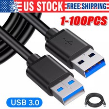 USB 3.0 A Male to A Male Cable Data Transfer Super Speed Power Charger Metal LOT picture