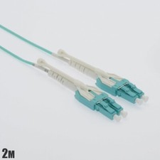 2M Uniboot LC UPC to LC UPC OM4 Duplex Multi Mode Fiber Optical Cable Pull Push picture