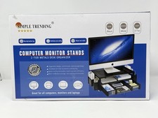 Simple Trending NEW 2 Tier Monitor Stand Riser Computer Desk Organizer w/ Drawer picture
