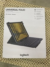 -Logitech Universal Folio Integrated Bluetooth 3.0 Keyboard for 9-10