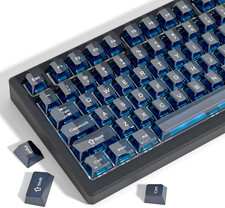 Dark Blue Clear Keyboard Keycaps,Transparent Keycaps 60 75 100 picture