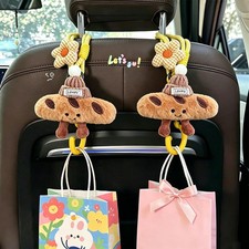 2 Pack Cute Car Headrest Hooks 360° Rotating Adjustable Length, Seat Decorati... picture