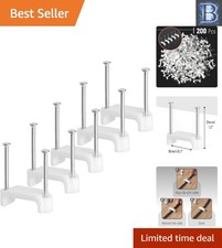 Versatile 200 pcs Cable Wall Clips - 2-Nail Design for Home Office Organization picture