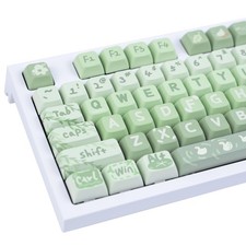 GEKUCAP PBT 133 Keys Anime Keycaps, Matcha Green Dye-Sublimation Customized Cute picture